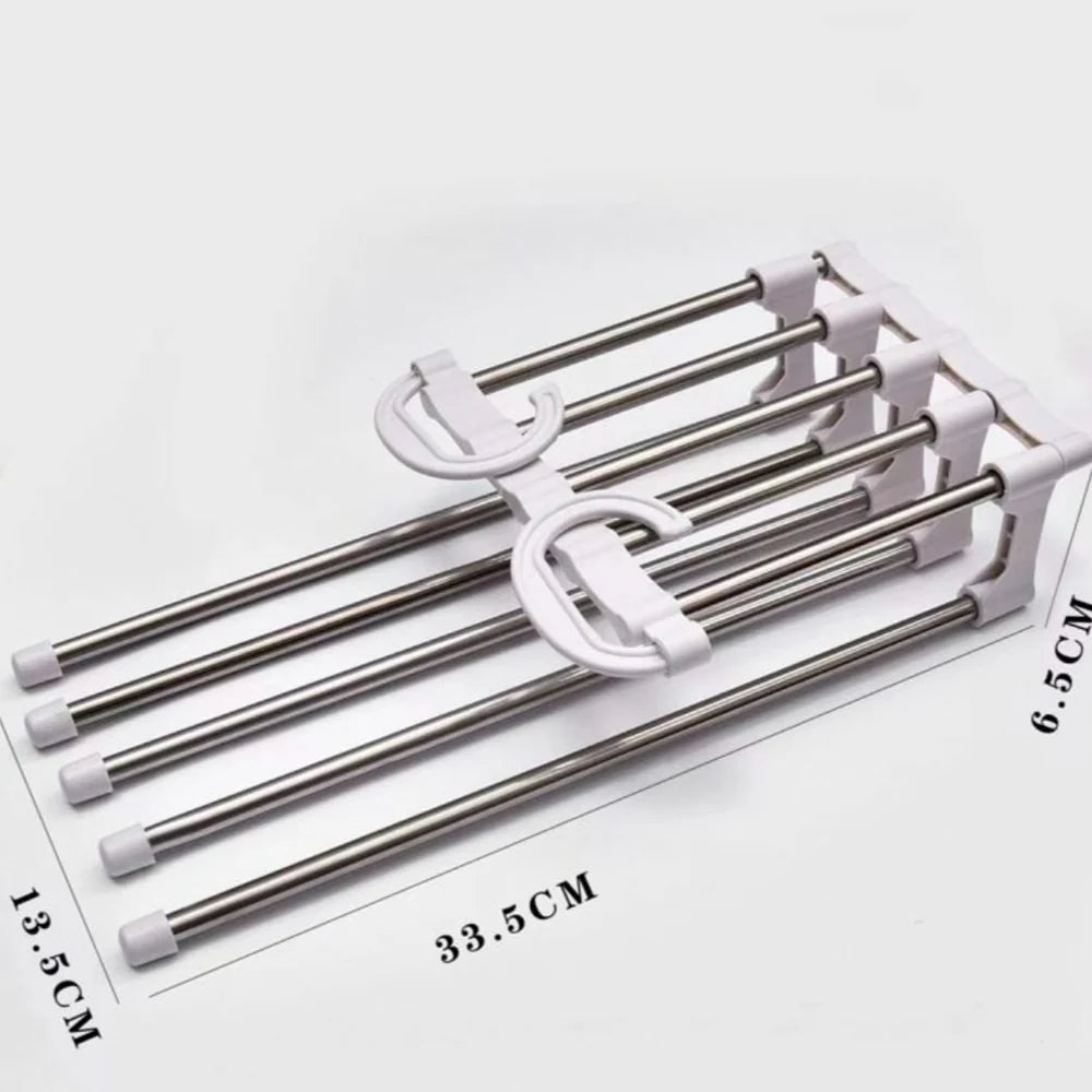 Premium Stainless Steel Multilayer Clothes Hanger 5 Tier-Closet Organizer