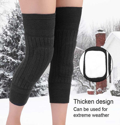 2 Piece UltraSoft Thermal Leg Warmers - Fleece Padded Knee Support for Winter