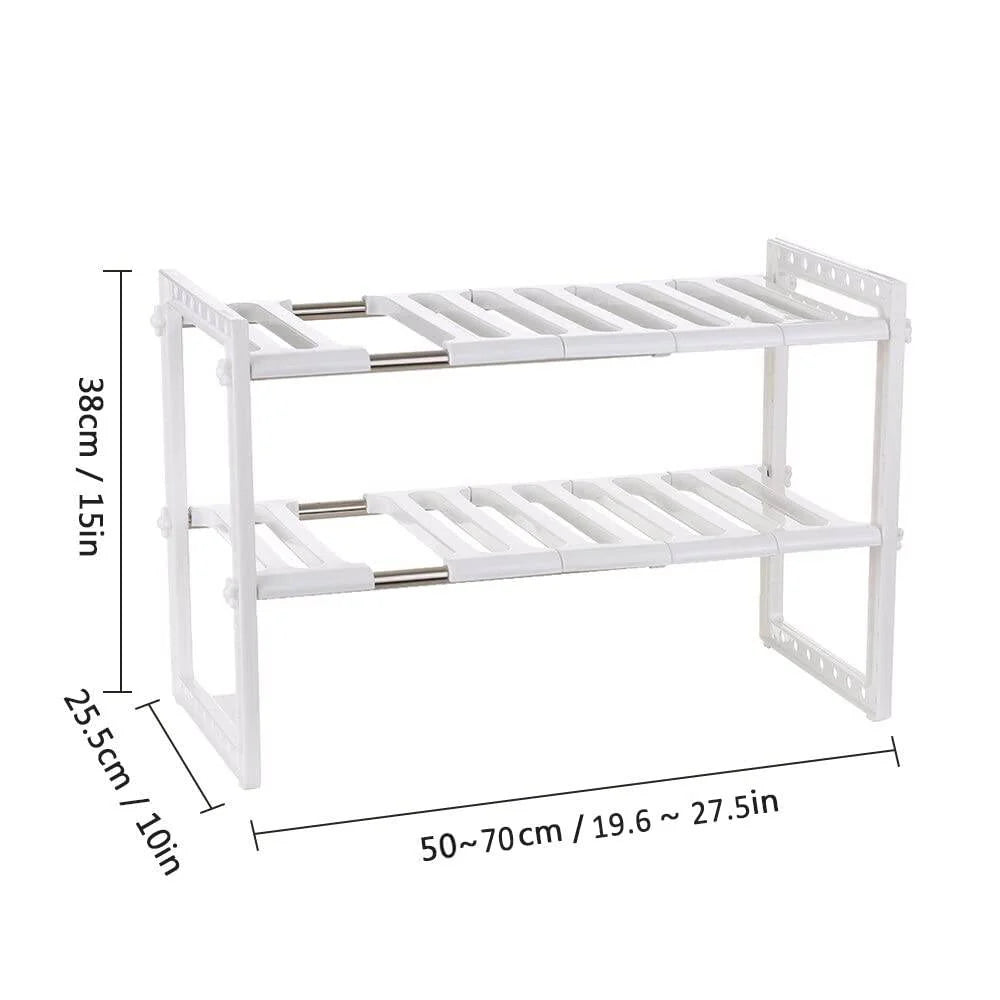 Stainless Steel Storage Organizer Adjustable Kitchen Rack Holder