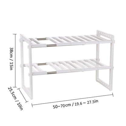 Stainless Steel Storage Organizer Adjustable Kitchen Rack Holder
