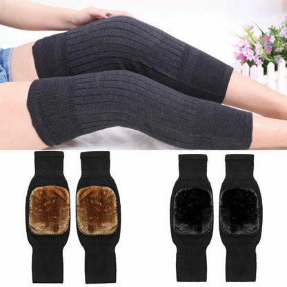 2 Piece UltraSoft Thermal Leg Warmers - Fleece Padded Knee Support for Winter