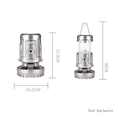 3 IN 1 PORTABLE SOLAR LATERN + FAN + POWER BANK