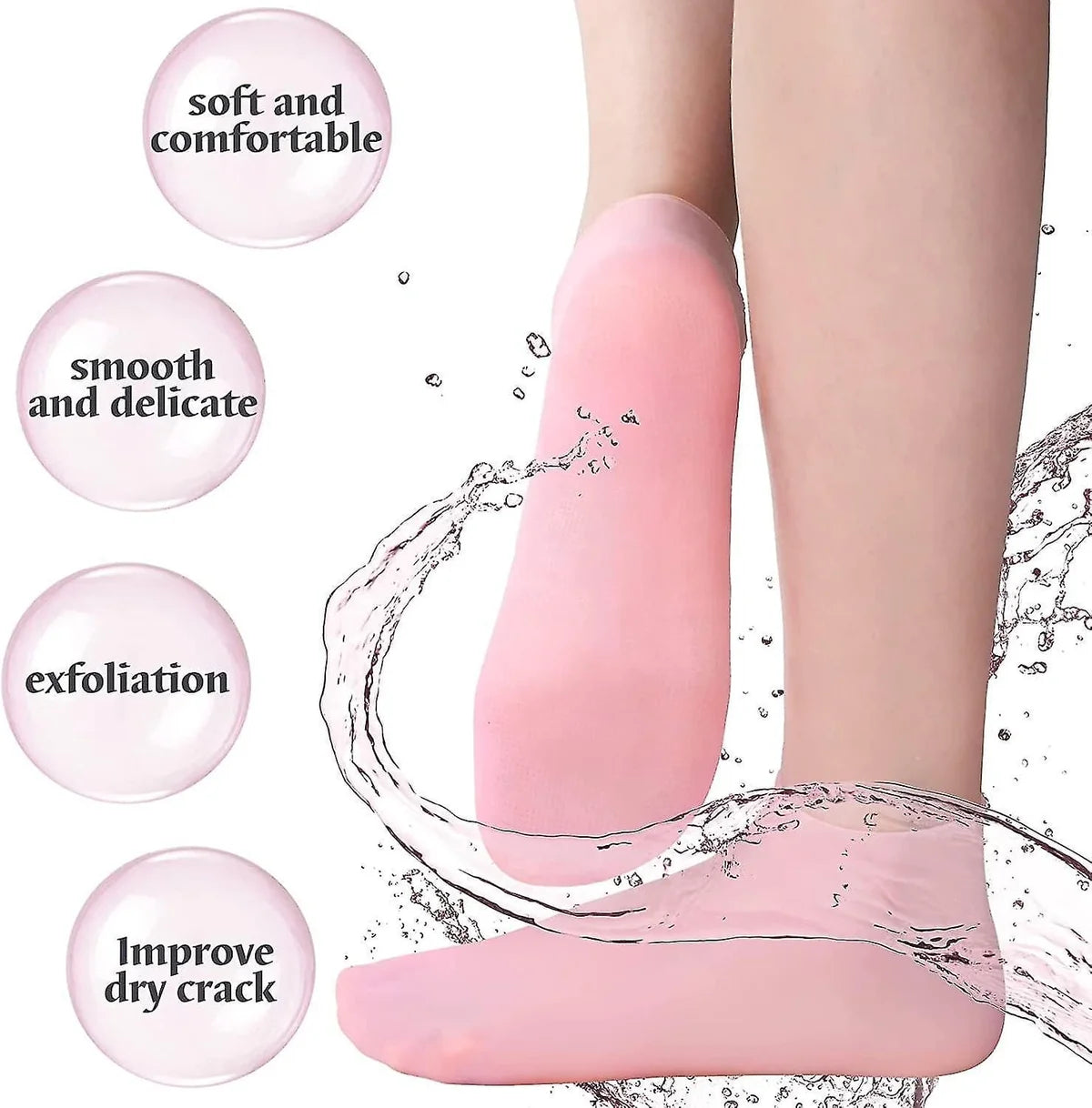 1 Pair Silicone Gel Moisturizing Sock