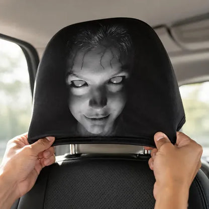 High-Elastic 3D Funny Creepy Ghost Face Horror Scary Car Headrest Covers – 2PCS Universal fit