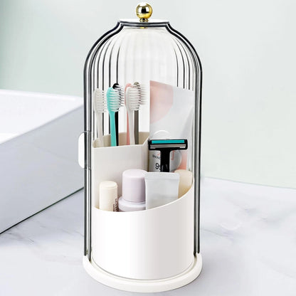 Dust-Proof 360° Luxury Rotating brush Holder | 3-Slot Bathroom Organizer (Premium Quality)
