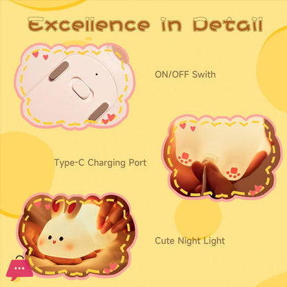 Silicone Animal Night Lamp– Touch & Dimmable LED Light